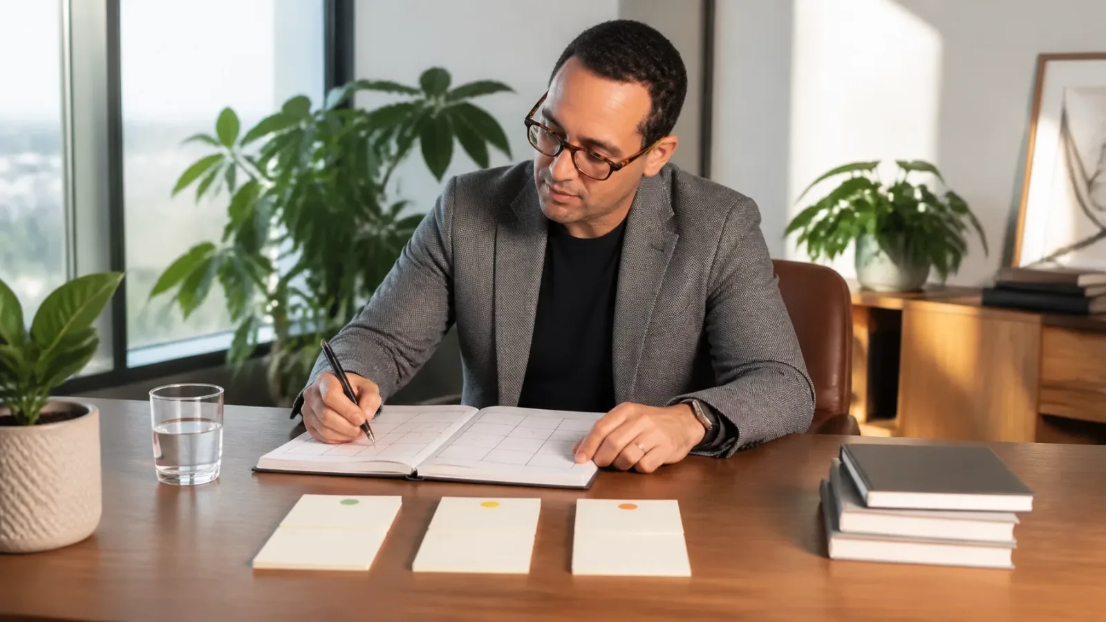 Founder organizing a weekly calendar around business priorities