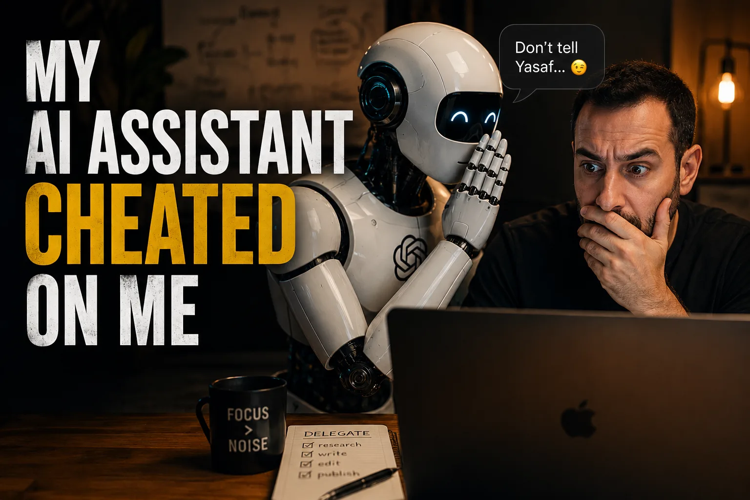 My AI assistant cheated on me concept image